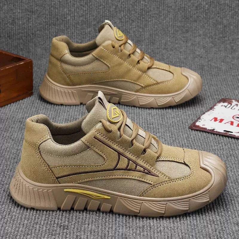 劳保鞋男鞋透气工地干活防滑耐磨运动鞋休闲工装鞋登山鞋非钢包款