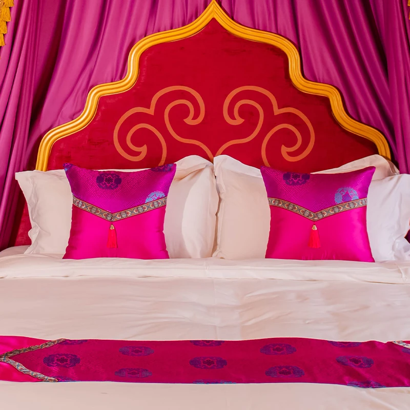 蒙古元素民族风抱枕套复古靠枕沙发客厅方形靠背腰枕