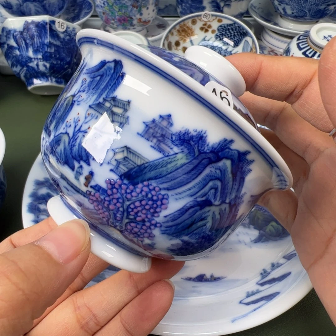 陶瓷景德镇纯手工纯手绘茶具木木46