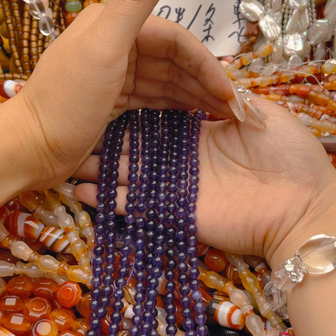 玛瑙/玉髓珠宝半成品未镶嵌紫水晶一条卡6