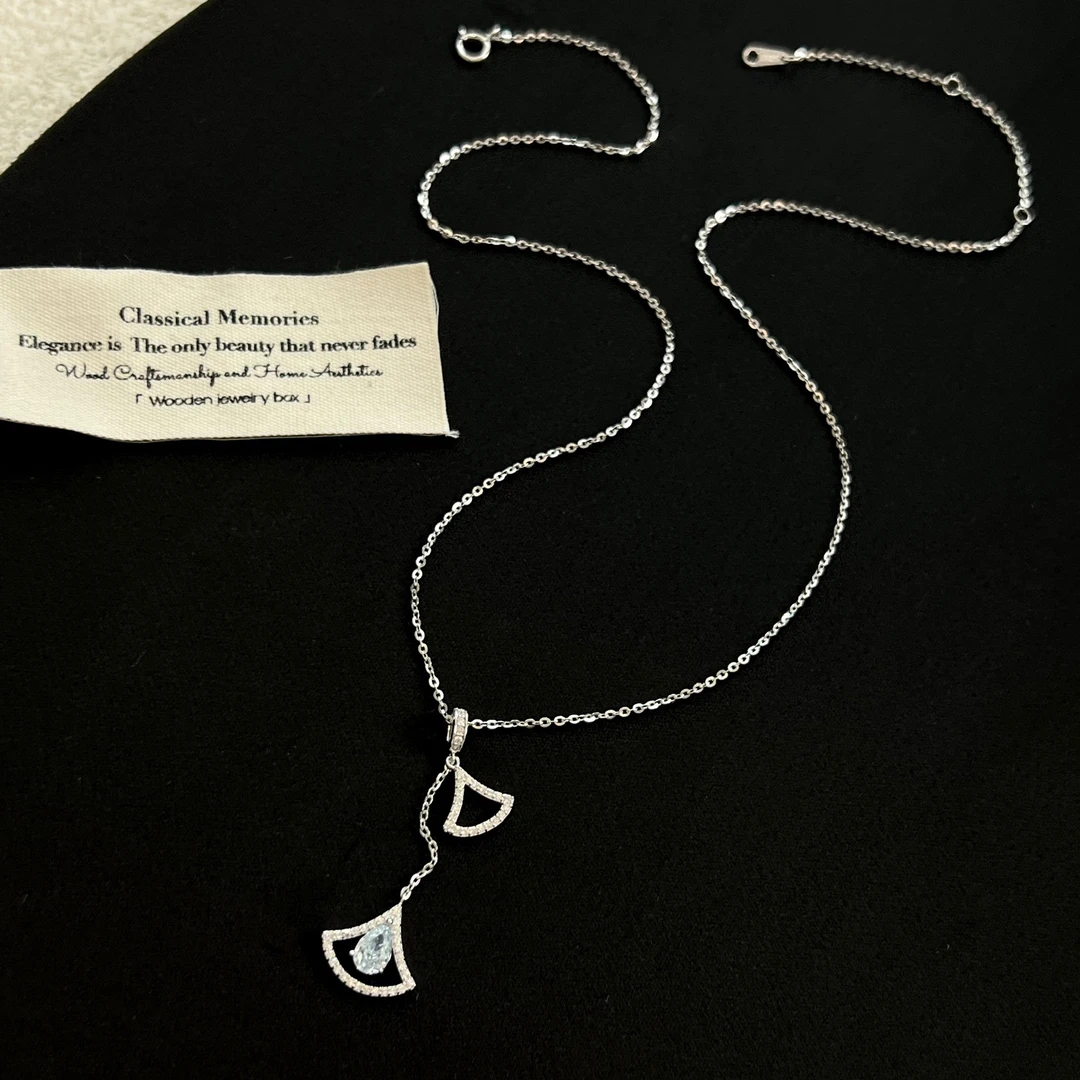 坠链均925银锆石 【星光扇盒】项链452