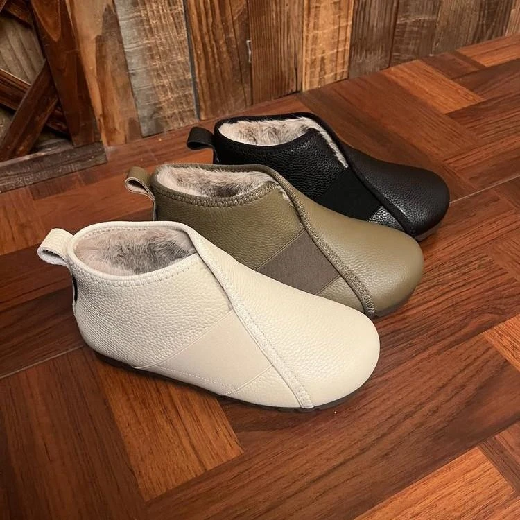 秋冬棉鞋休闲风雪地靴纯色女鞋雪地棉棉靴