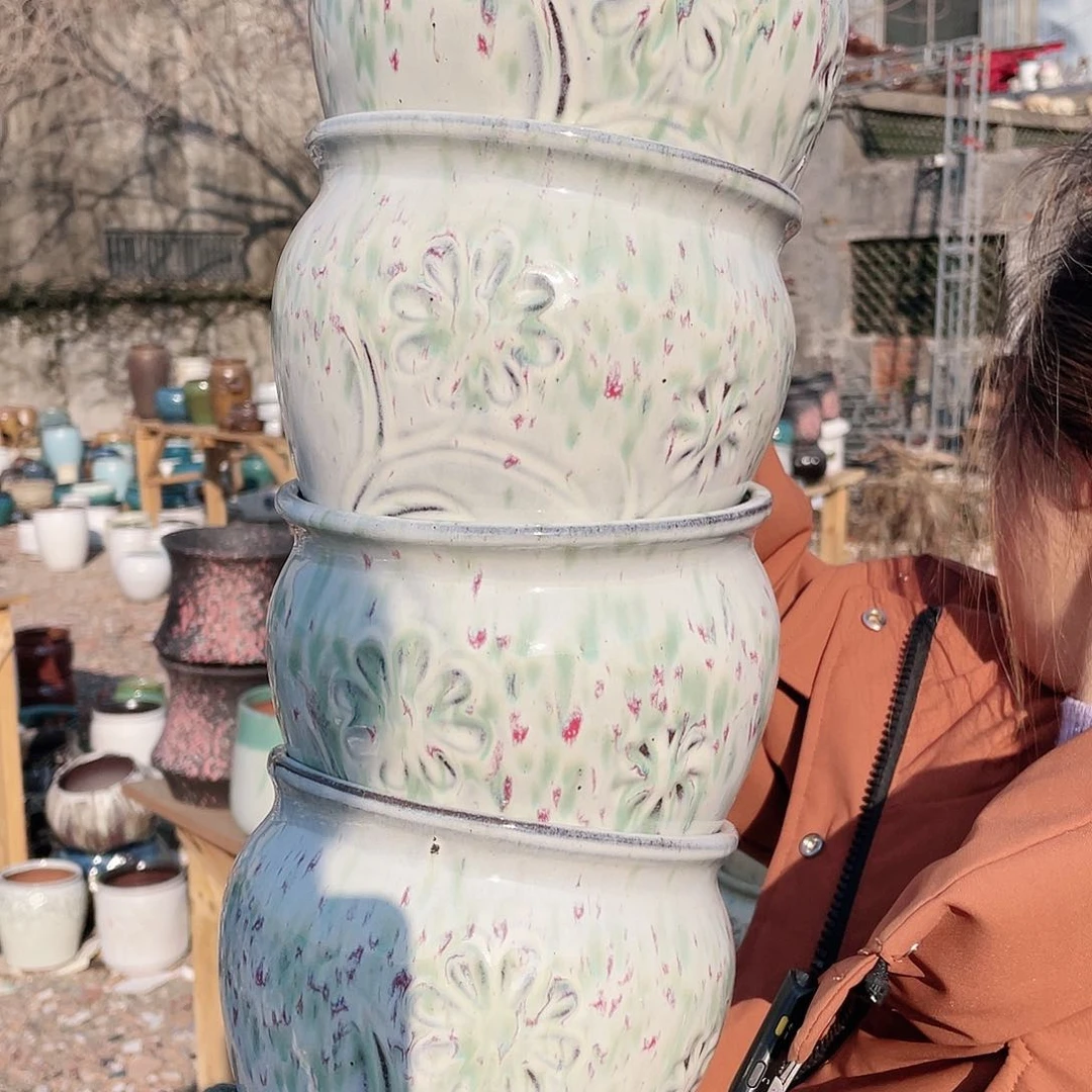 红陶王嫂花盆0119-198