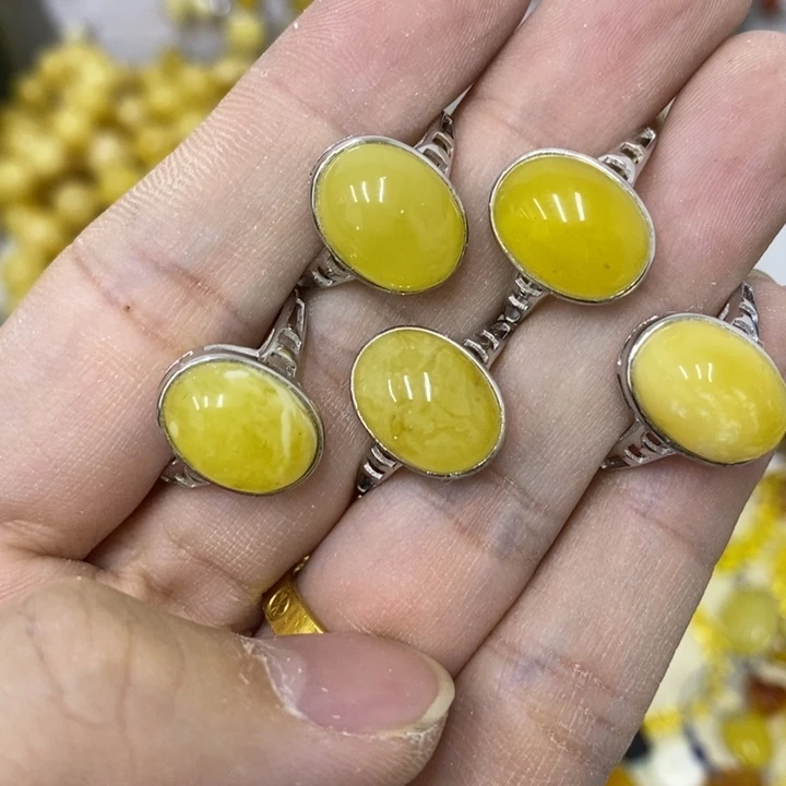 蜜蜡银S925镶嵌裸石多样性发货其一