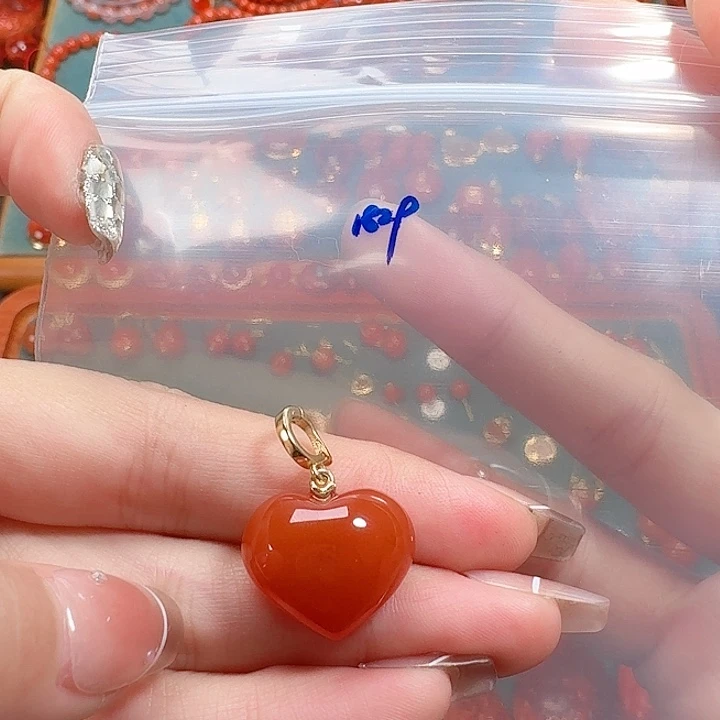 南红玛瑙银S925镶嵌吊坠