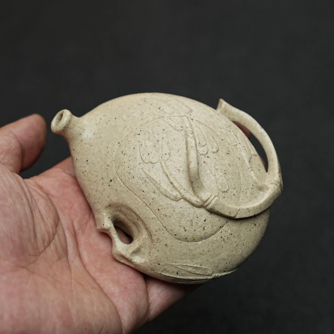 空山石韵·竹韵宝瓶·手抓壶·100cc极品白段 高级润泽