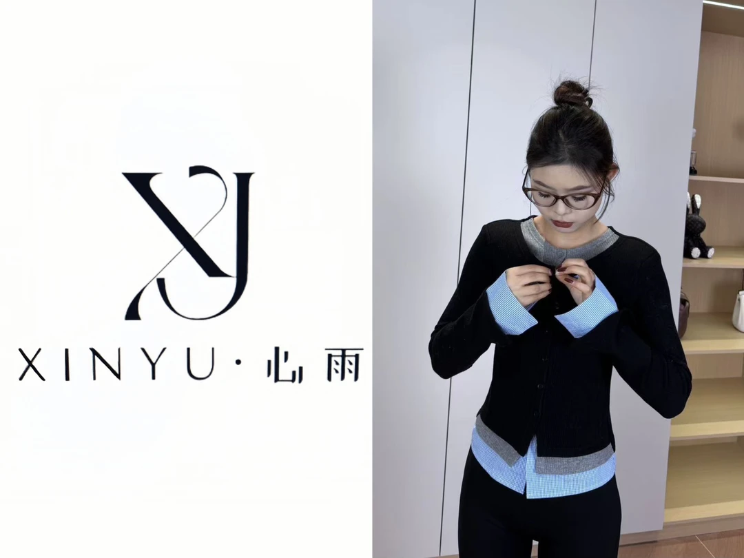 修身上衣长袖毛衫拼接气质女装修身型时尚毛针织衫女设计师