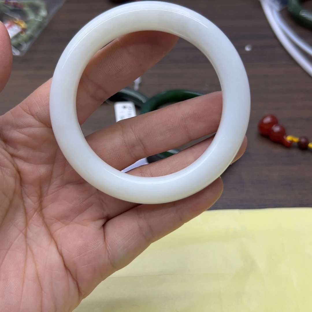 和田玉未镶嵌手链56.1圈围128