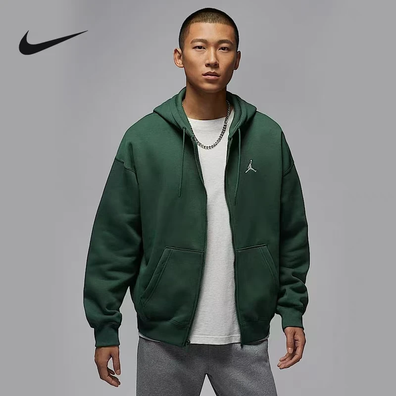 Nike耐克外套男春季Jordan宽松开襟连帽衫加绒运动夹克 IB7232323