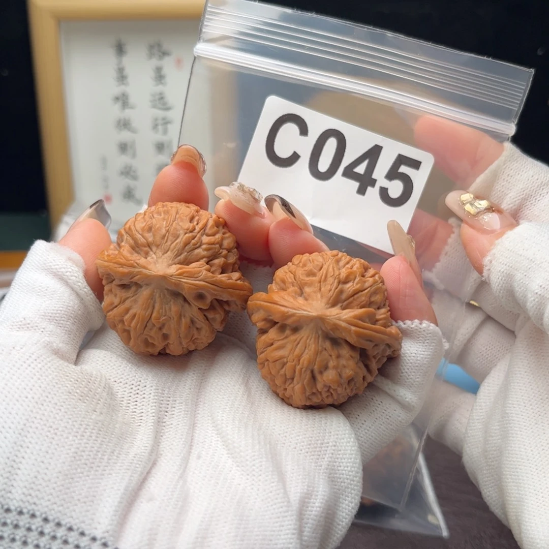 A***.文玩核桃把件39莲花c045