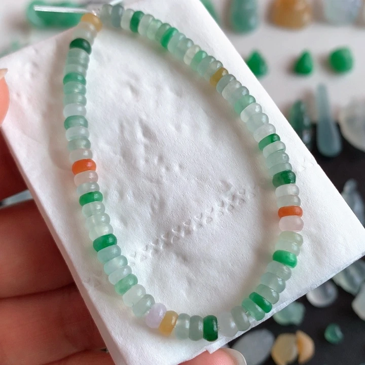 定制翡翠未镶嵌s****冶天然翡翠A货冰种小米珠