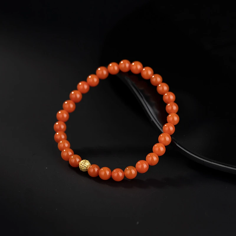 丹枫|大水沟满色满肉柿子红南红手串多样性发货*HS1103016*【LFY】