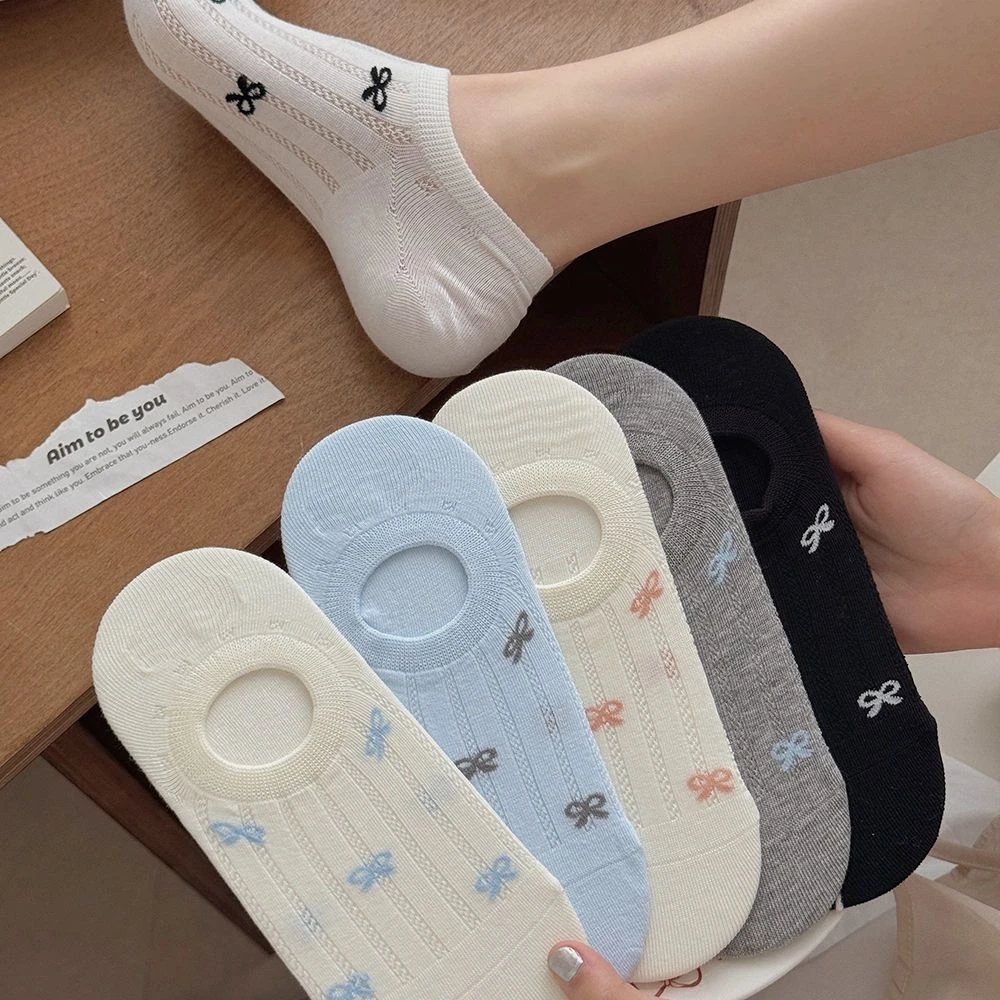 袜子女夏季船袜短款蝴蝶结ins潮爆2025新款隐形袜薄款透气百搭