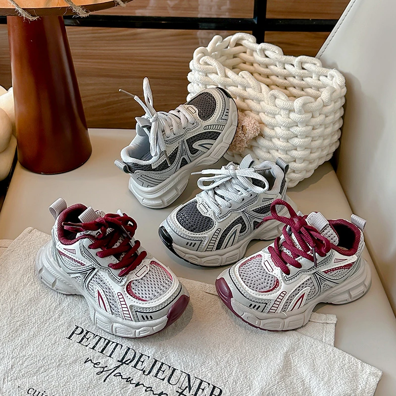 儿童老爹鞋2025春季新款女童时尚百搭运动鞋男童轻便防滑跑步鞋潮