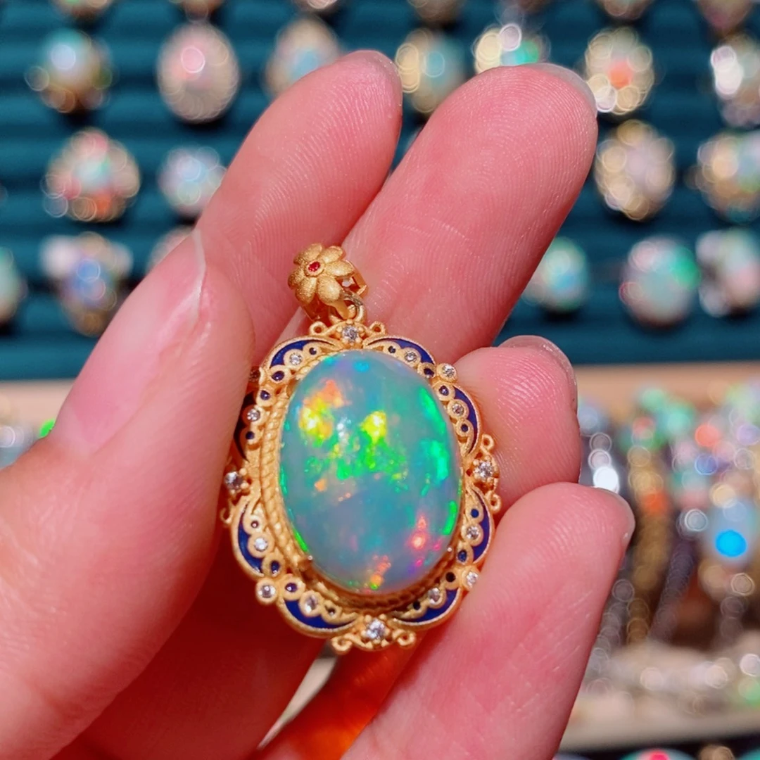 欧泊欧泊吊坠银S925镶嵌