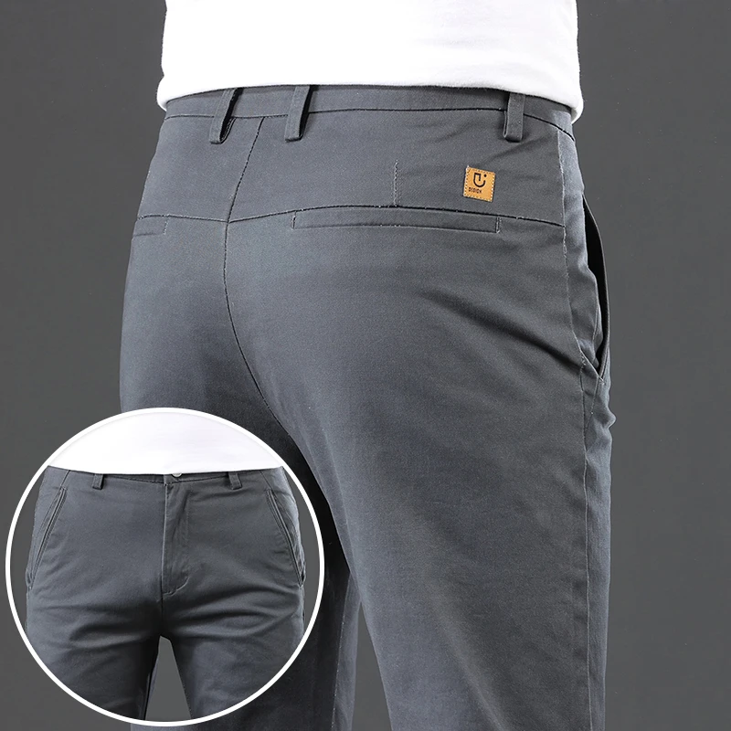 高端男士休闲长裤子修身直筒2025春季新款薄款商务百搭西裤裤子男