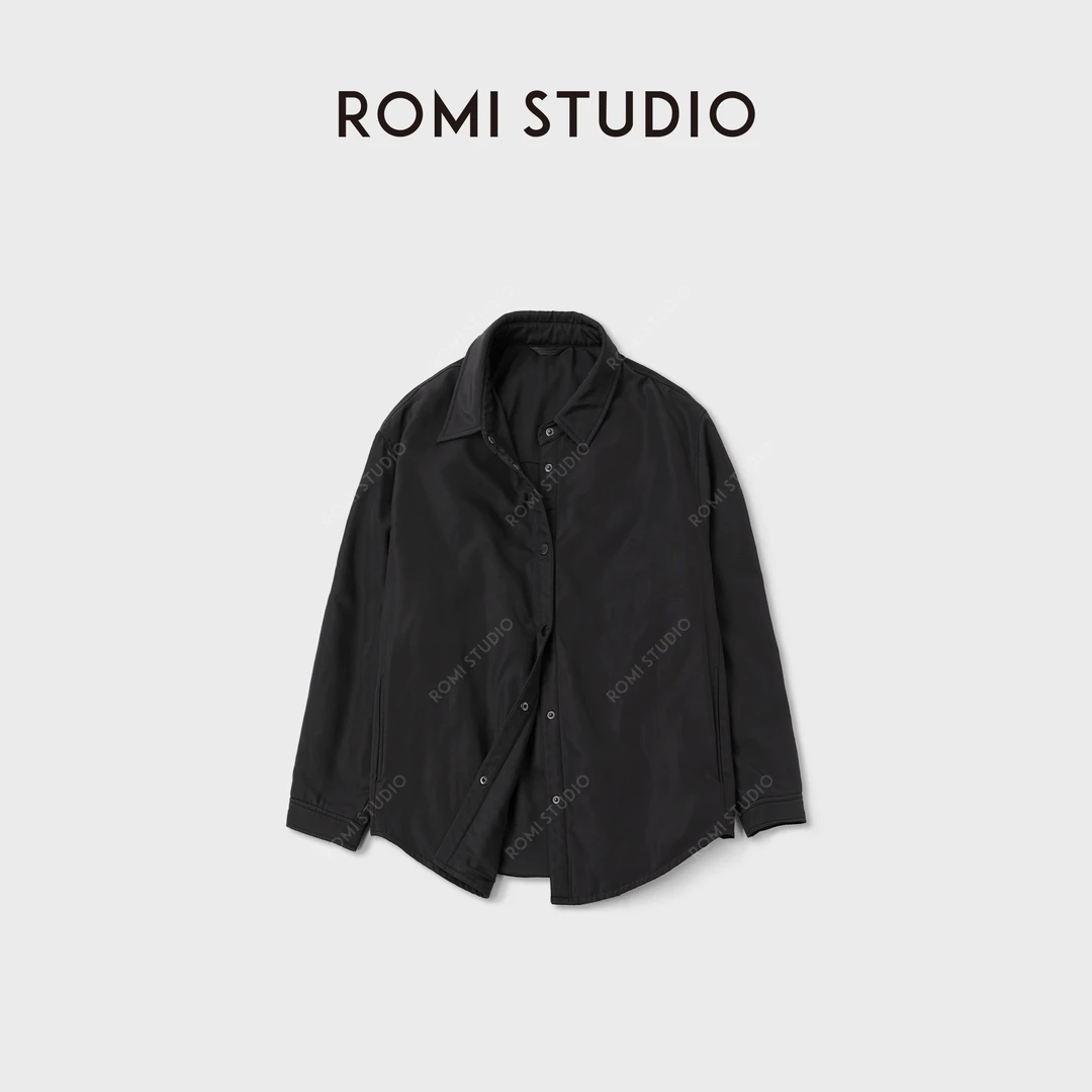 ROMI STUDIO“智性矜贵”Octa休闲廓形平纹绒衬衫外套 RWCWW86120