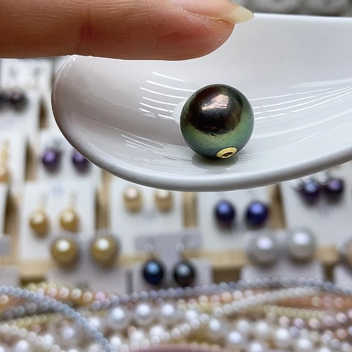 淡水珍珠路路通18K金镶嵌