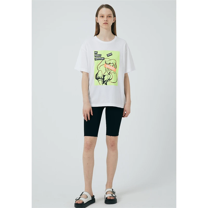 Basic House/百家好时尚印花短袖T恤 BJ2543-HVTS328XWH