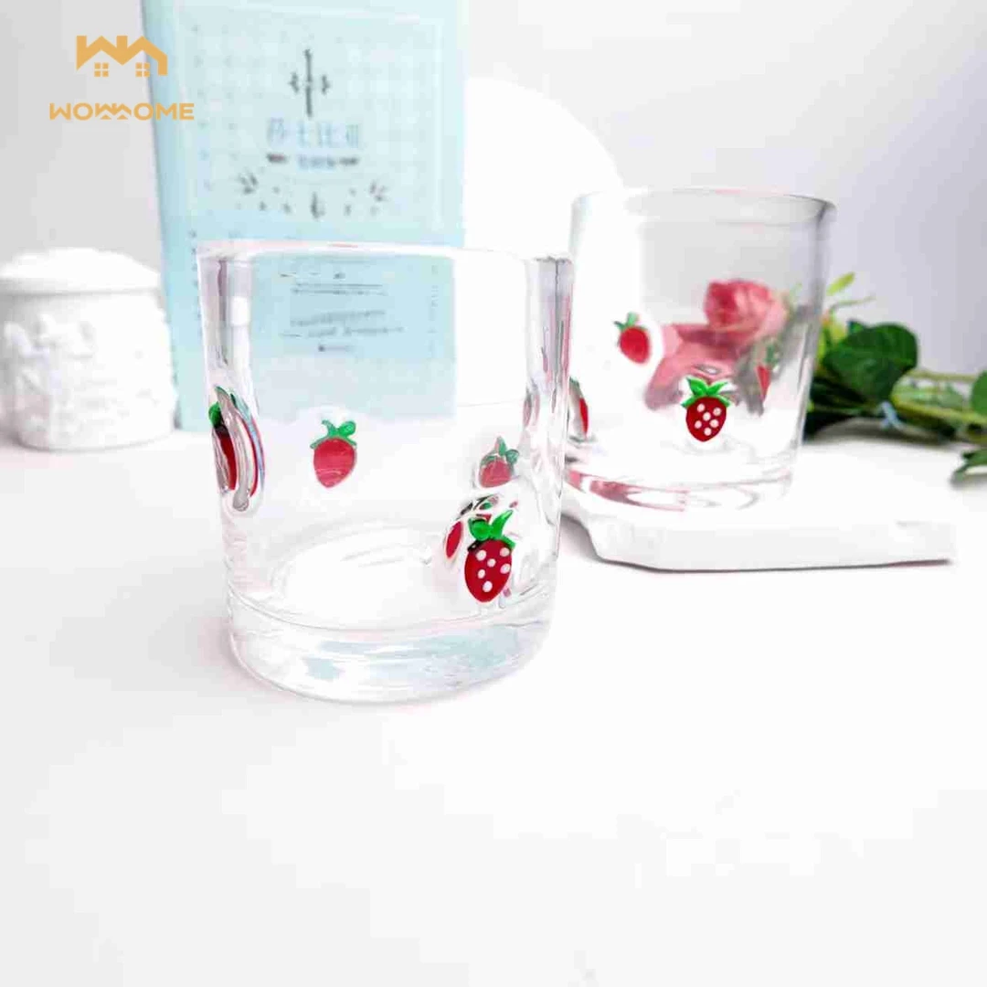 微瑕2只【可尔】热熔立体草莓杯和沙拉碗壁厚轻奢小清新家居日用