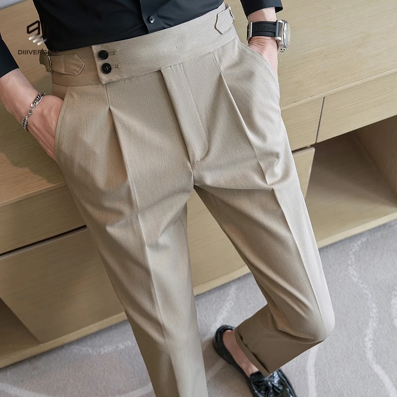 DIIIVERGOM那不勒斯西裤男士春秋薄款高级感商务休闲西装裤修身小