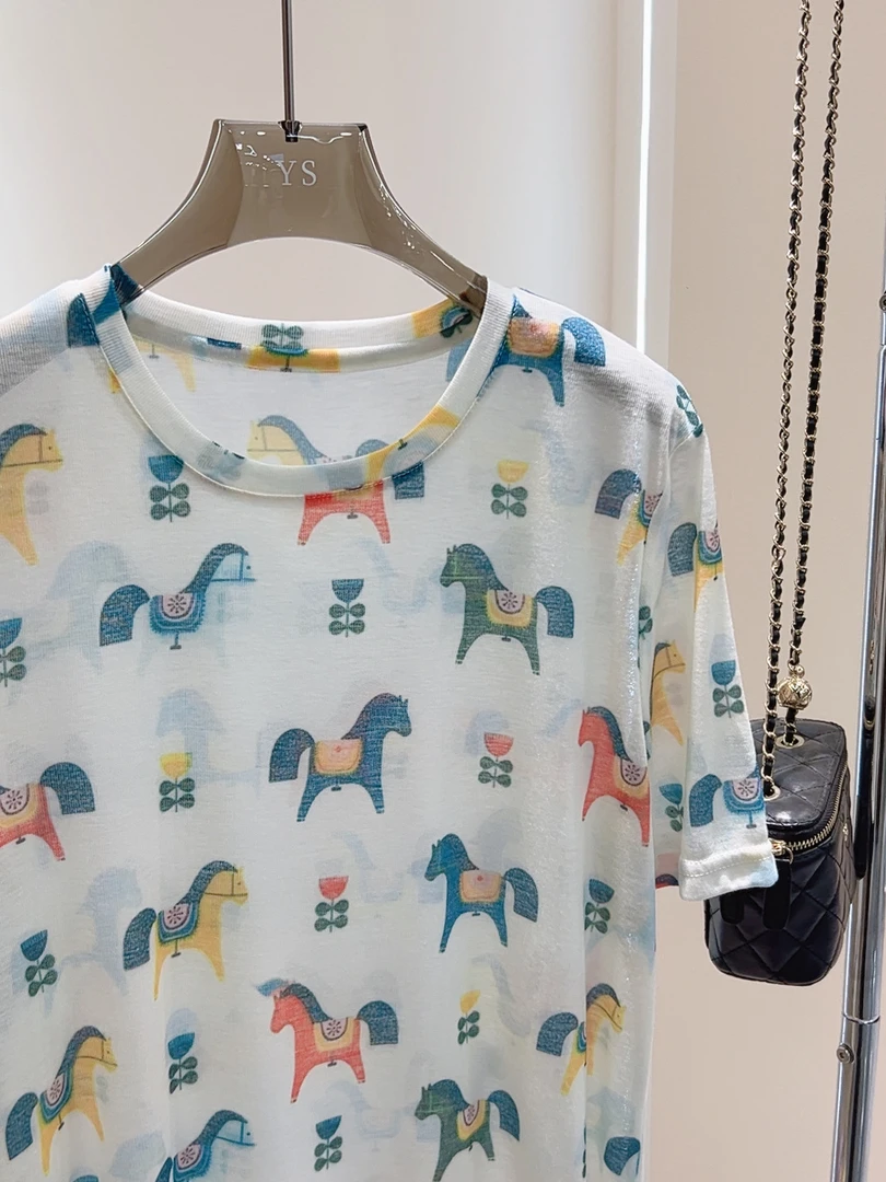 初秋家夏季新款小木马短袖内搭衫