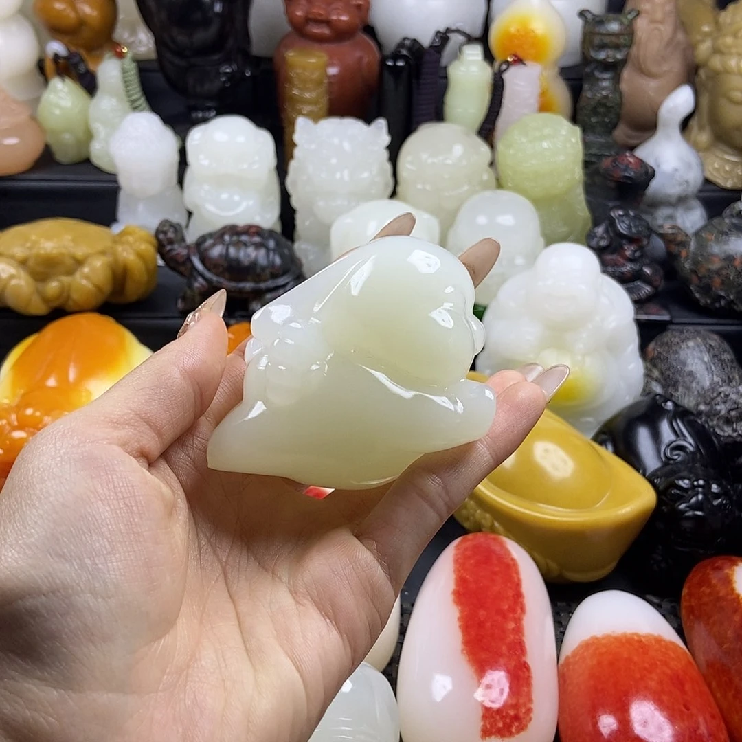 无花朵原石雕刻把件