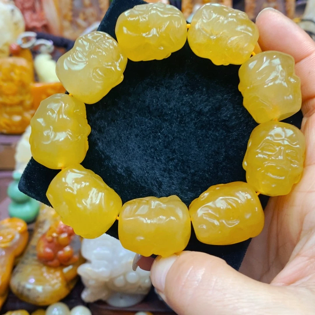 未镶嵌石英质玉（黄龙玉）吊坠(不含链)