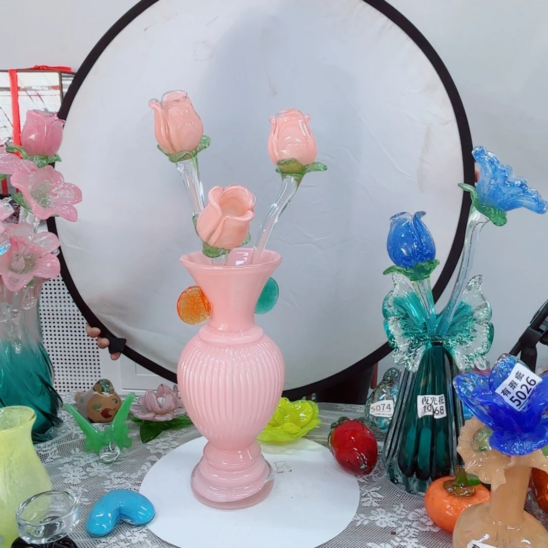 琉璃花瓶花艺术品