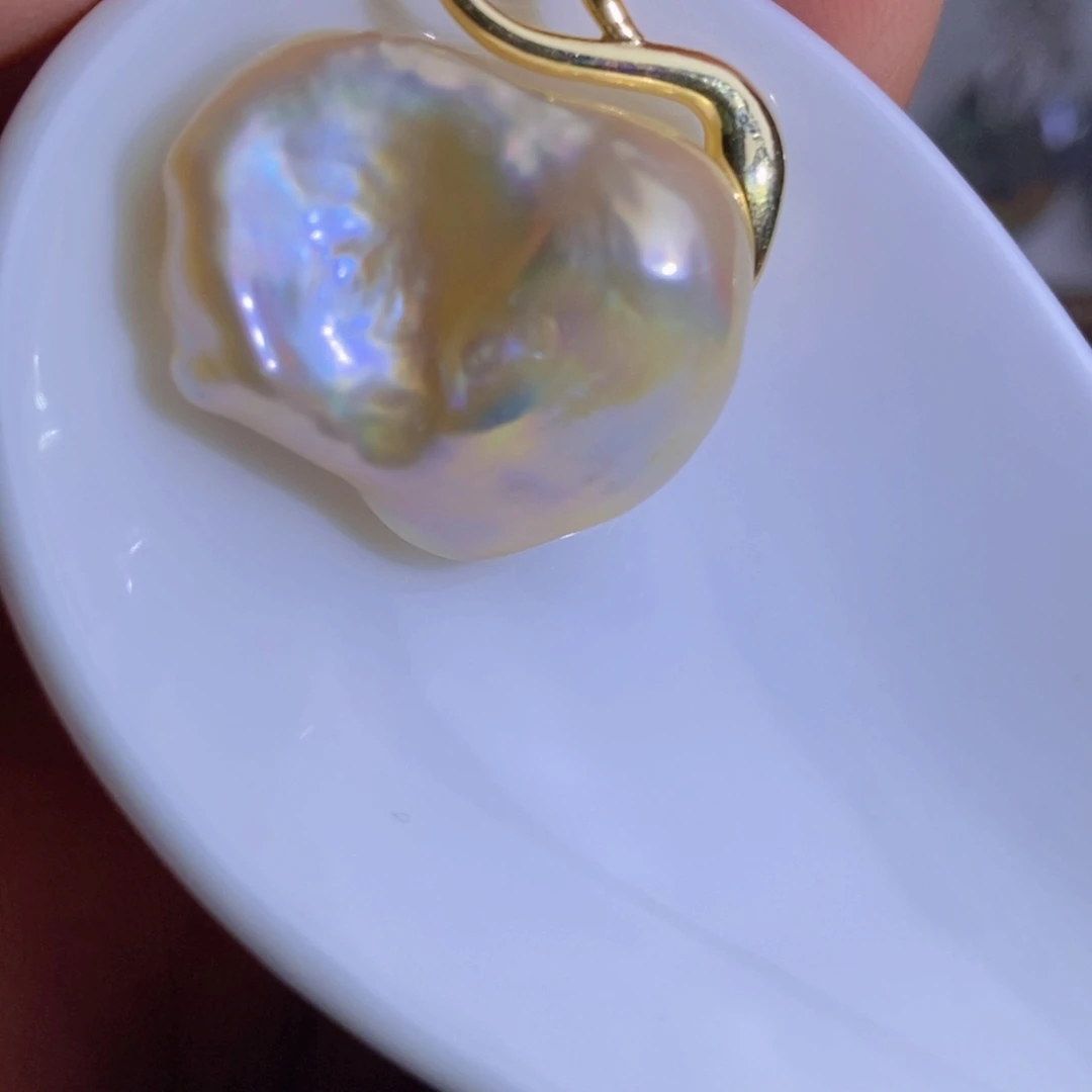 银S925镶嵌天然淡水珍珠淡水珍珠