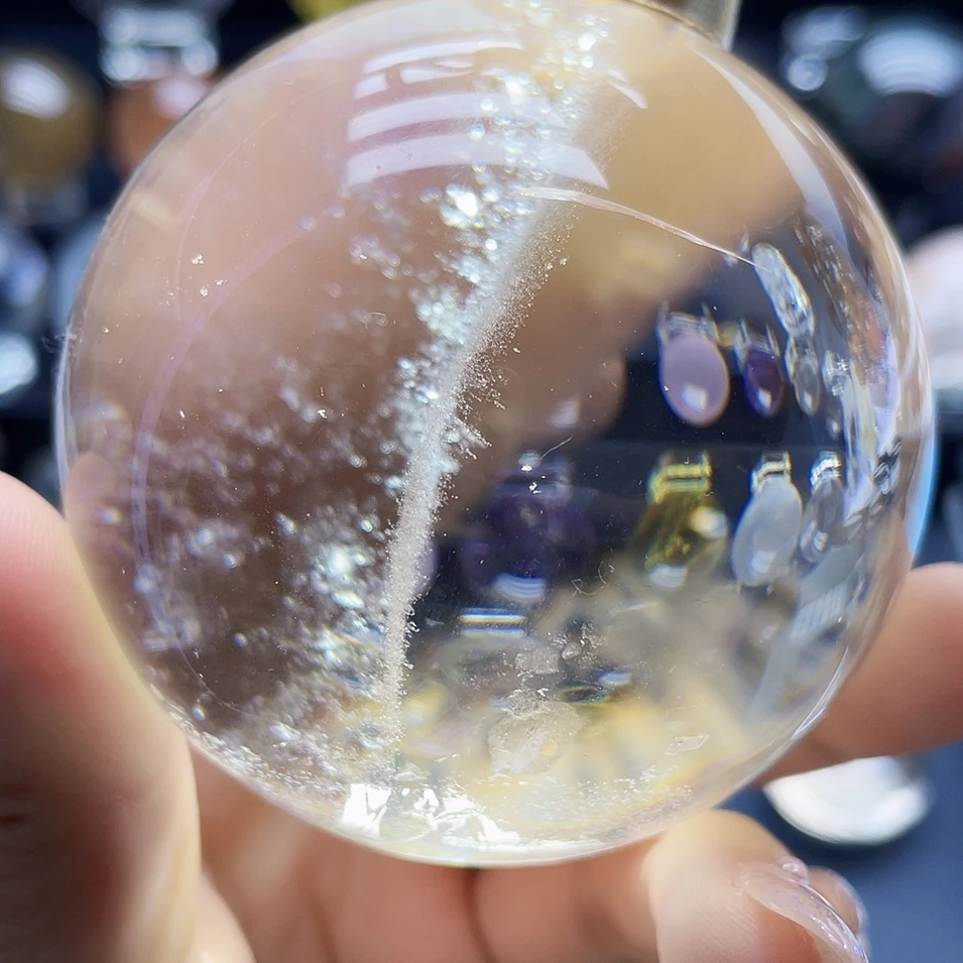 水晶未镶嵌珠宝半成品天然白水晶72mm