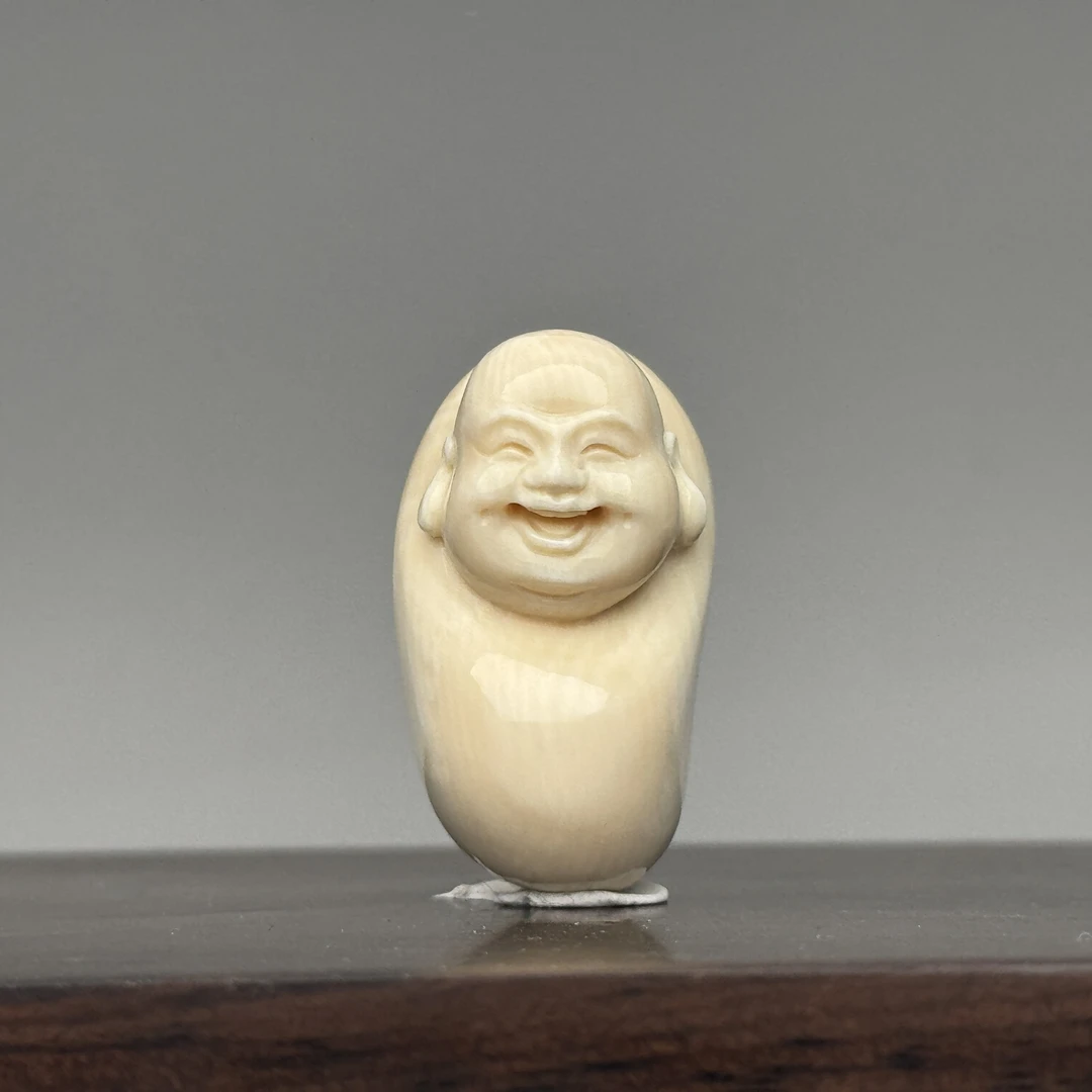 DEZHI/德志28*16*16mm7.4g弥勒吊坠天然猛犸牙A296（打孔吊坠绳）