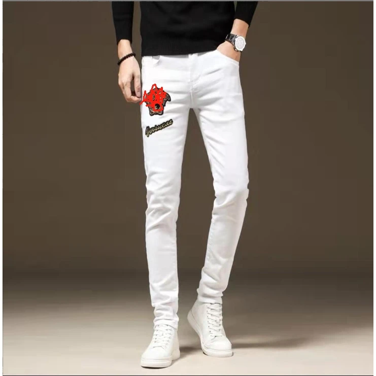 男牛仔裤子潮流长牛仔裤男士白色休闲百搭夏季修身时尚CLK-6