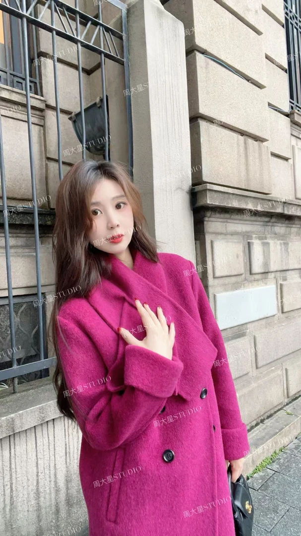 【周大星定制】2025秋上新品苏力羊驼毛呢外套呢大衣时尚毛呢H980