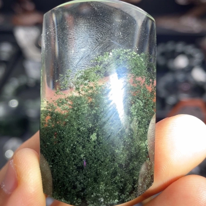 颈饰未镶嵌水晶绿幽灵聚宝盆定制