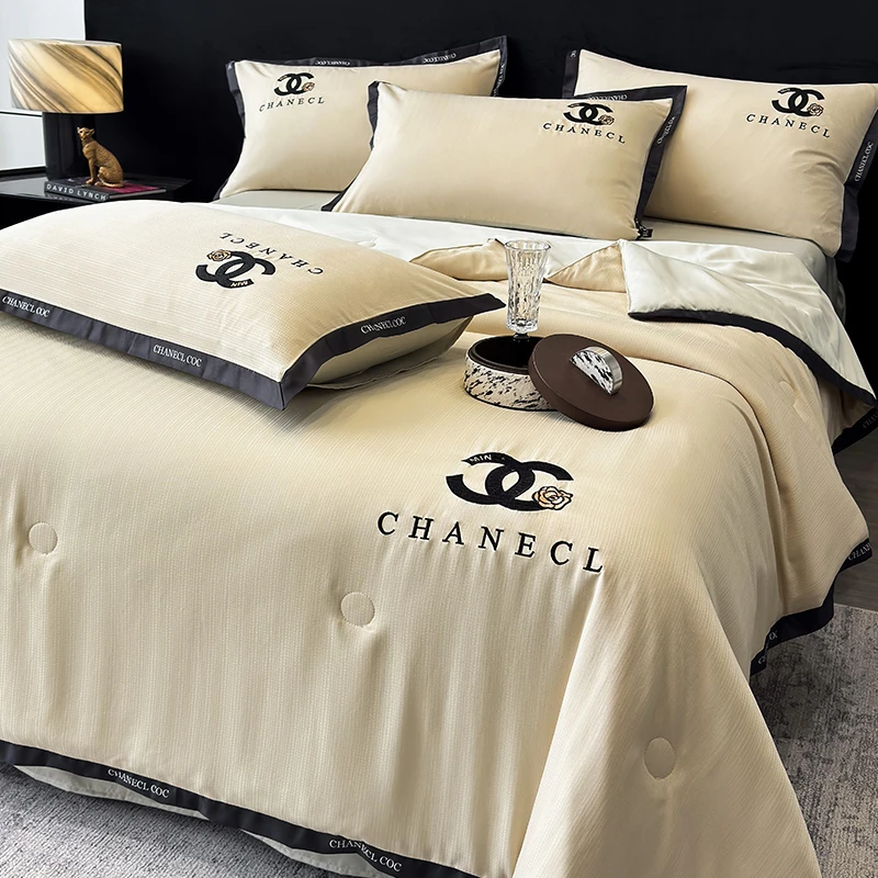 夏季新款凉感四件套轻奢双面薄款简约可机洗