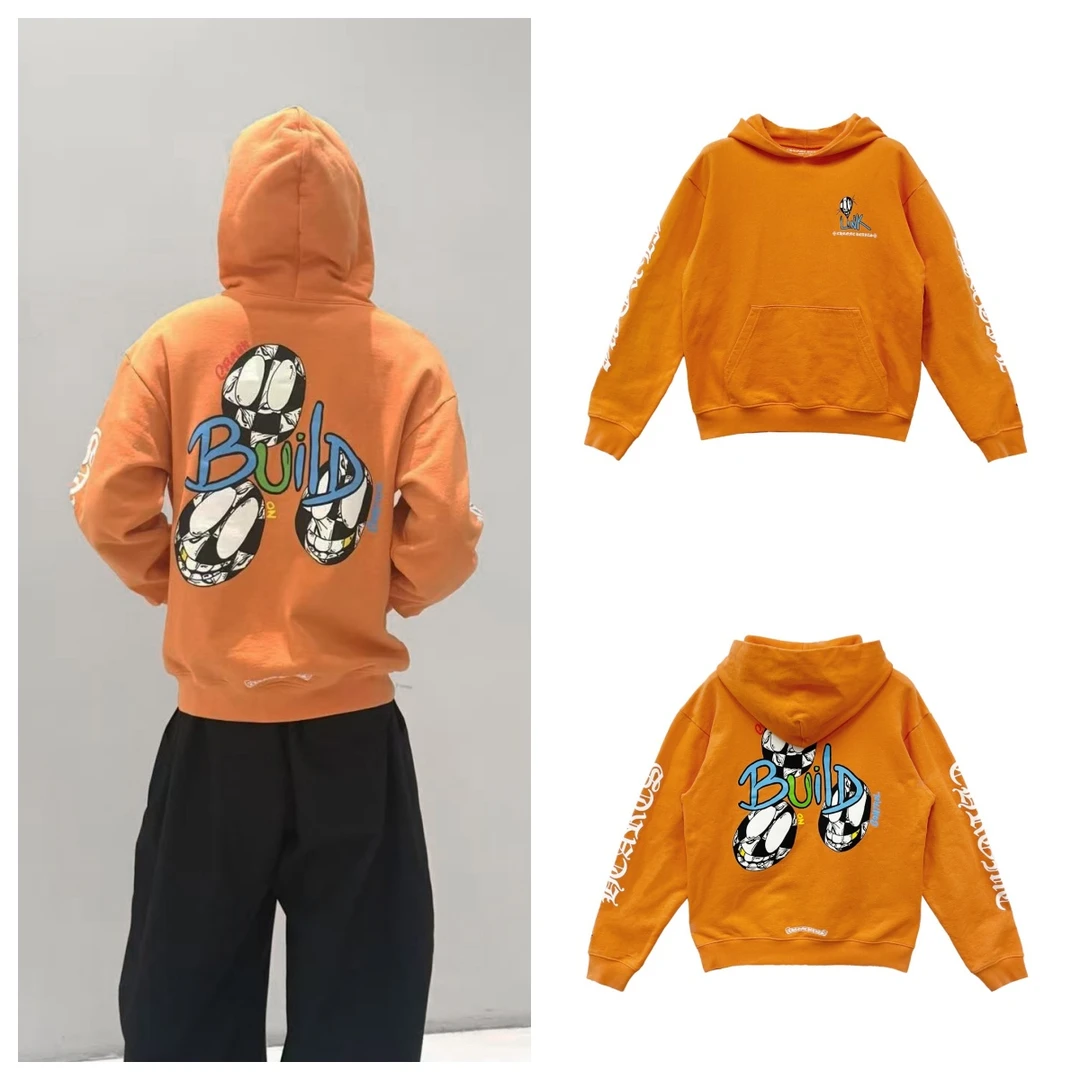 Chrome Hearts 克罗心 Matty Boy鬼脸涂鸦帽衫 橙色