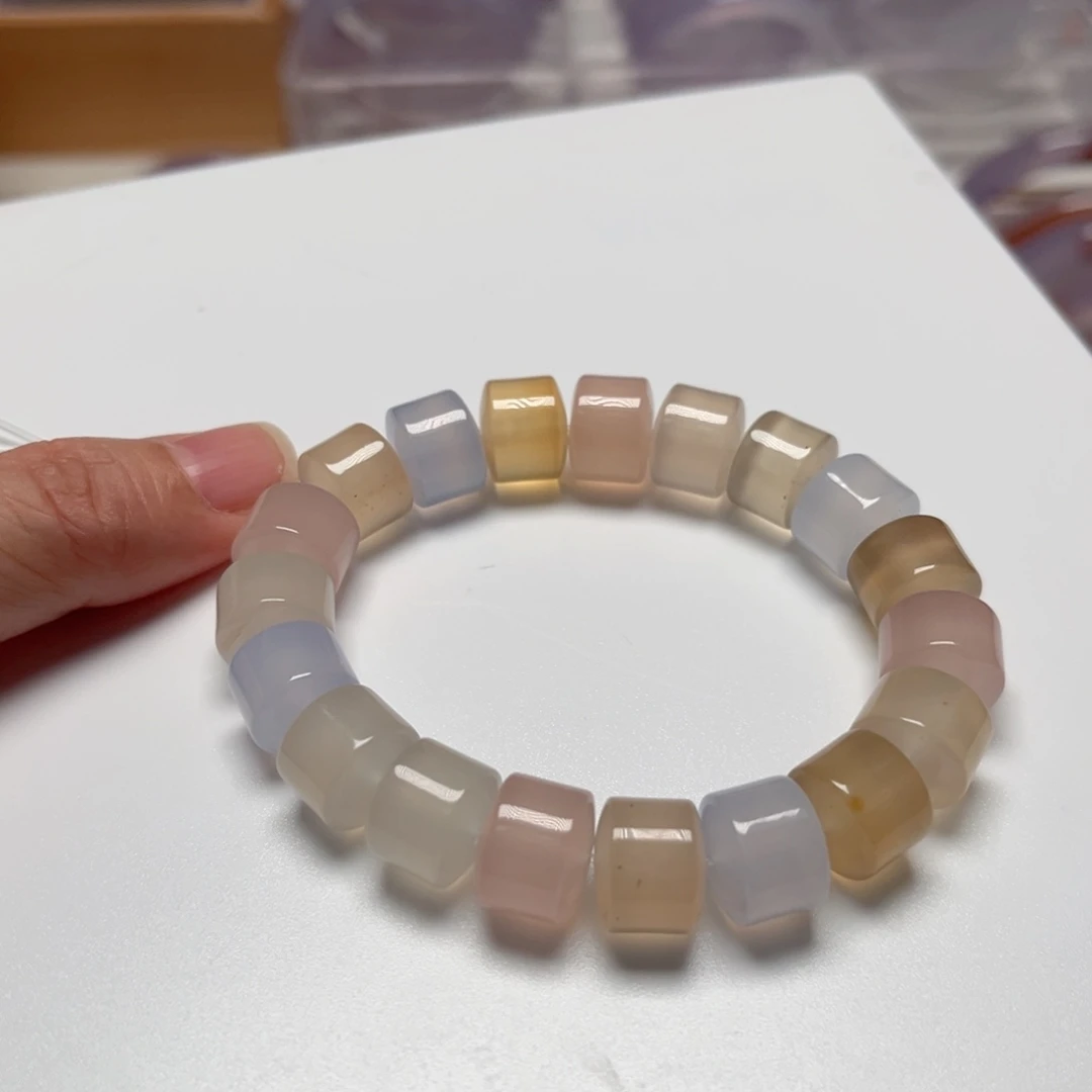 玛瑙/玉髓手镯未镶嵌原切12mm