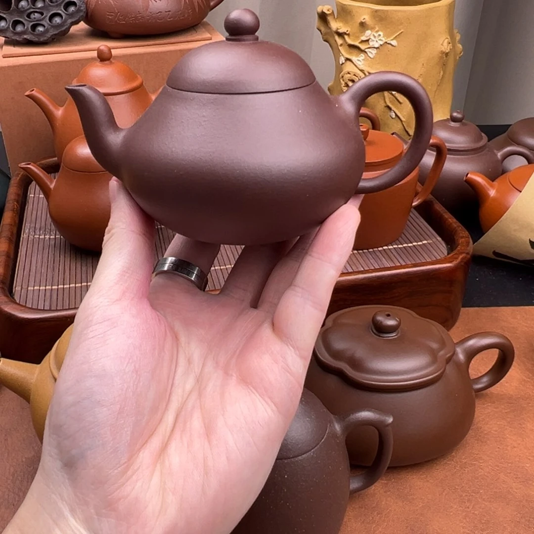 茶壶紫砂梨形 紫茄泥,170cc
