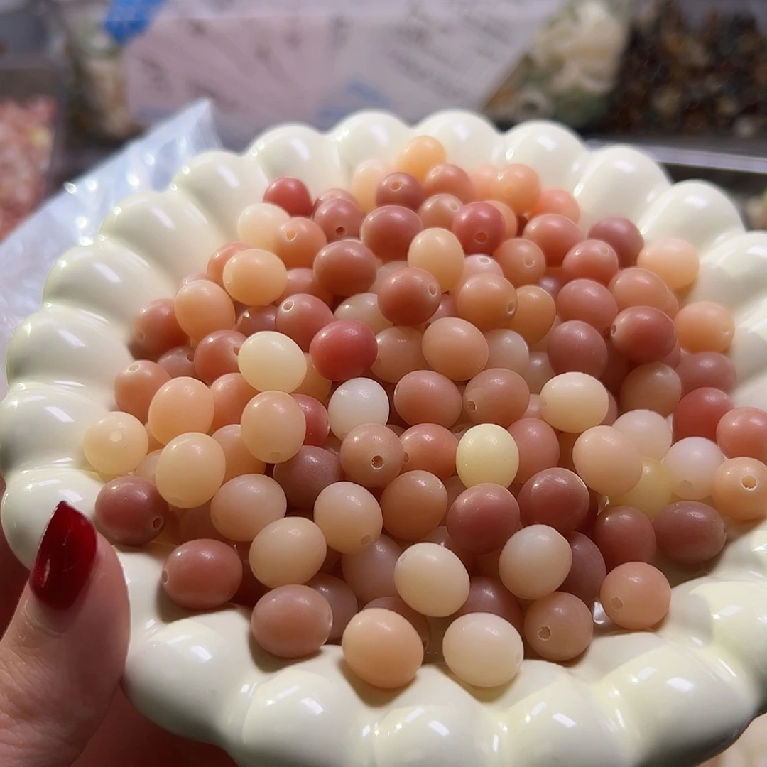 白玉菩提吊坠110颗卡12粉鹅蛋