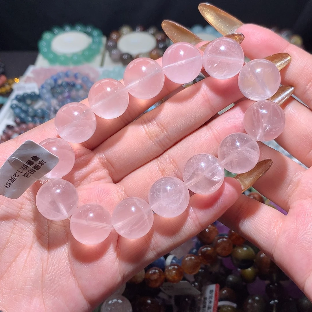 未镶嵌手链水晶冰橘粉晶16