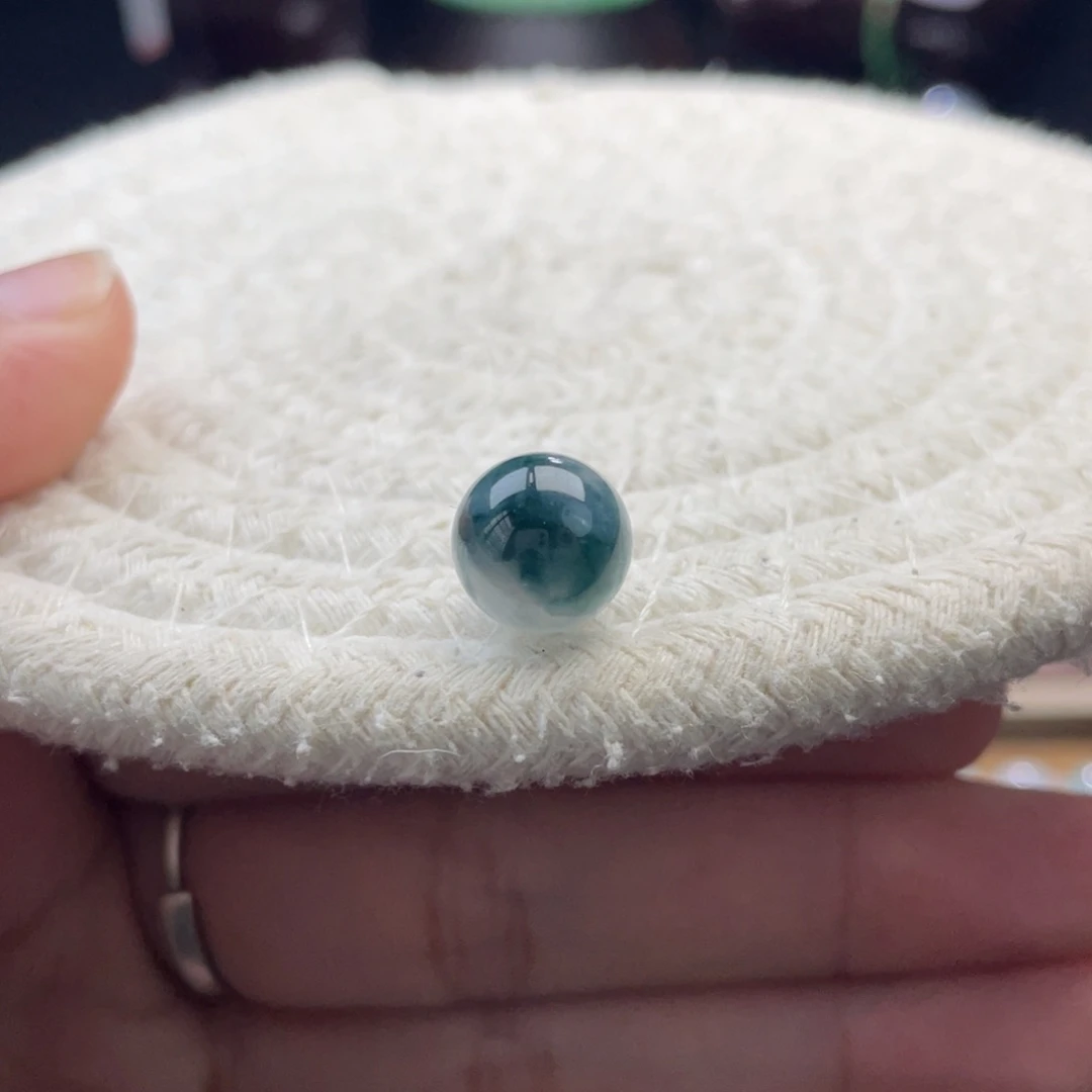 散珠翡翠特色青花瓷飘花圆珠卡10.1mm