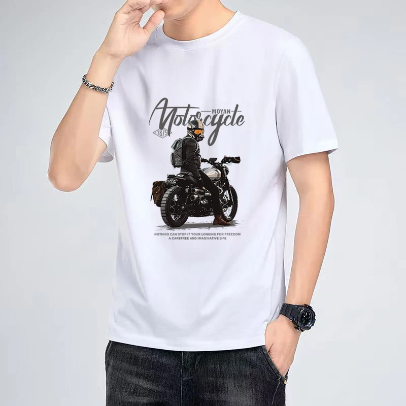 短袖T恤印花短袖情侣装夏季圆领男士休闲白色半袖时尚