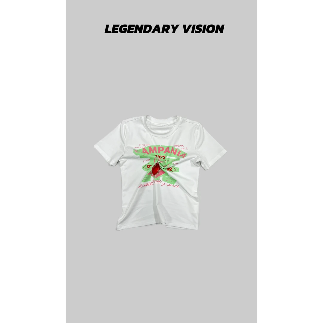 【LEGENDARY】草莓甜心夏款轻奢休闲百搭辣妹短T恤MM0077DX