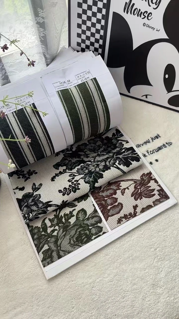 赫本复古风窗帘 法式复古花布窗帘样本 庄生梦蝶