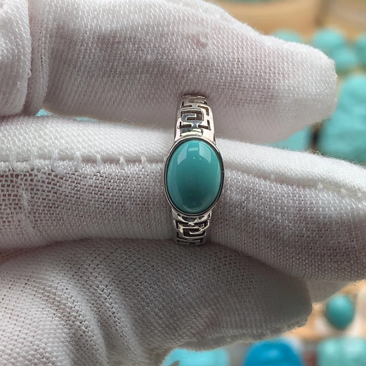 绿松石银S925镶嵌珠宝奇石