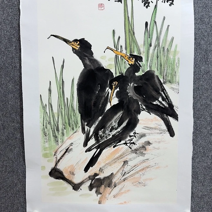 国画靳长年手绘作品