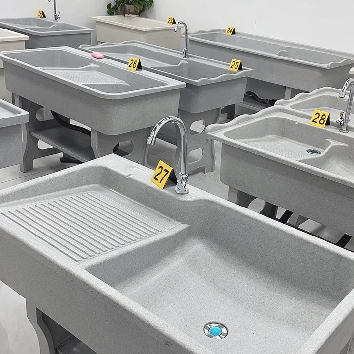 石英石100x58x80cm灰色洗衣池27号