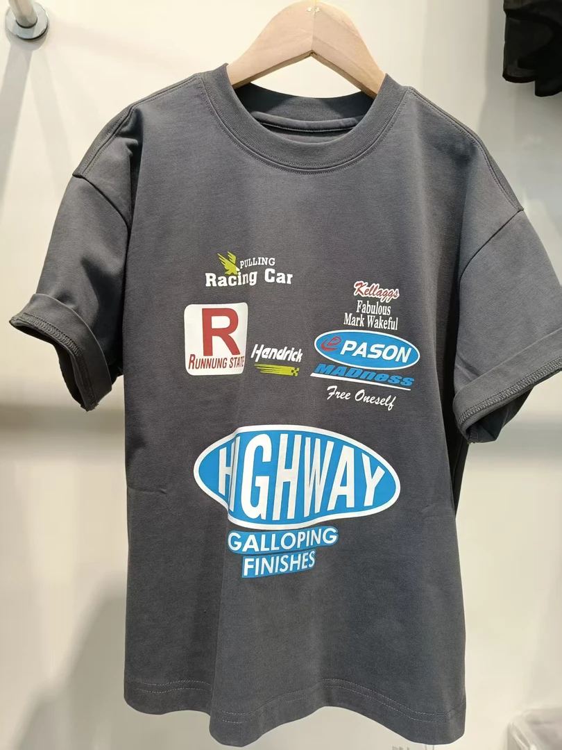 夏季新款T恤宽松圆领时尚丽8989百搭夏季短袖小孩衣服