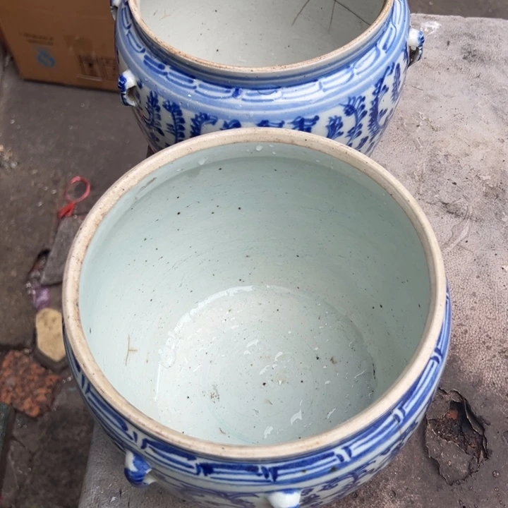 知***足老瓷器青花罐有线